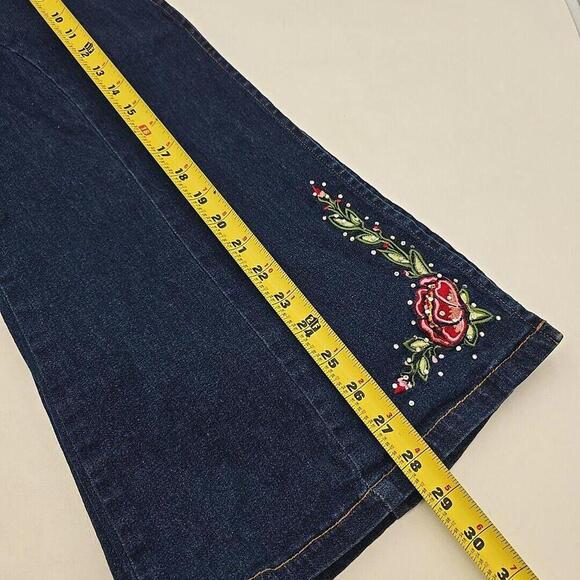 Suzanne Somers Collection Embroidered Floral Rhinestone Jean Jacket Size M - Picture 12 of 12